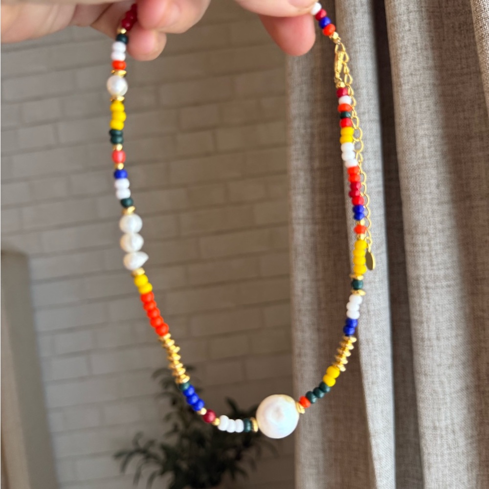 New Mayamar Colorful Beaded Necklace with fresh water pearls - Picture 8 of 8
